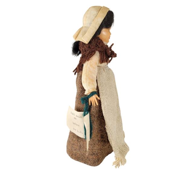 Handmade Quebec Doll Nouvelle-France Era Farm Woman 6" Cloth Base Vintage - Picture 3 of 16